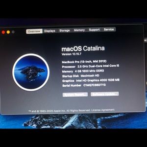 MacBook Pro core i5 2.5 13 in (mid 2012)